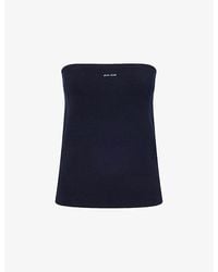 Miu Miu - Logo Tube Cotton-Knit Top - Lyst