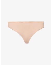 Hanro - Seamless Stretch-cotton Thong - Lyst