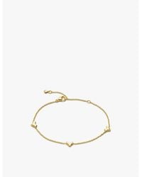 Monica Vinader - Heart Station 18Ct-Plated Vermeil Sterling- Chain Bracelet - Lyst