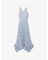 Claudie Pierlot - Polka-Dot Sleeveless Woven Midi Dress - Lyst