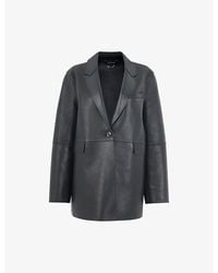 Whistles - Katrina Relaxed-Fit Leather Blazer - Lyst