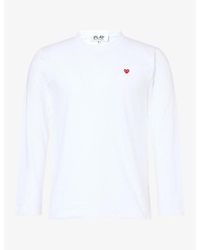 COMME DES GARÇONS PLAY - Heart Motif-Logo Long-Sleeve Cotton T-Shirt - Lyst