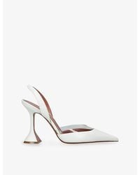 AMINA MUADDI - Lara Heeled Leather Sling-Back Courts - Lyst