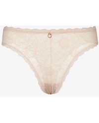 Aubade - Rosessence Mid-rise Stretch-lace Tanga Briefs - Lyst