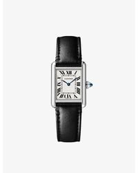 Cartier - Crwsta0060 Tank Must Small Steel And Vegan-leather Solarbeattm Photovoltaic Movement Watch - Lyst