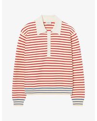 Claudie Pierlot - Striped Polo-Neck Knitted Jumper - Lyst
