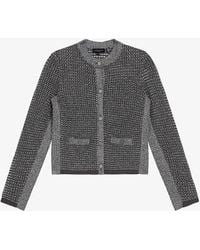 Ted Baker - Sallyan Metallic-knitted Jacket - Lyst