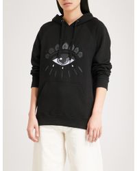 KENZO Women's Black Evil Eye-embroidered Cotton-jersey Hoody