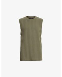 AllSaints - Madison Ribbed Organic-cotton Blend Top - Lyst
