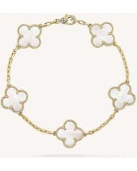 Van Cleef & Arpels - Yellow Gold Vintage Alhambra And Mother-of-pearl Bracelet - Lyst