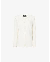 PAIGE - Edina Scoop-Neck Woven Blazer - Lyst