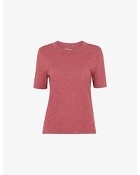 Whistles - Rosa Double-Trim Regular-Fit Cotton T-Shirt - Lyst