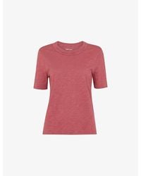 Whistles - Rosa Double-Trim Regular-Fit Cotton T-Shirt - Lyst