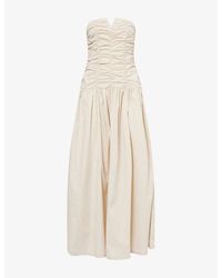Amy Lynn - Shyla Ruched Cotton Maxi Dress - Lyst