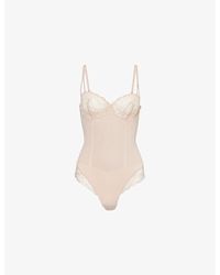 Calvin Klein - Sensual Lace-Panel Stretch-Woven Bodysuit - Lyst