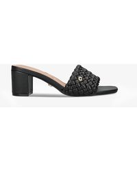 Carvela Kurt Geiger - Laatice Woven-texture Faux-leather Heeled Mules - Lyst