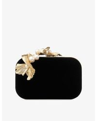 Jimmy Choo - Cloud Pearl-Embellished Velvet Clutch Bag - Lyst