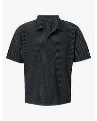Homme Plissé Issey Miyake - Camp-Collar Pleated Knitted Shirt - Lyst