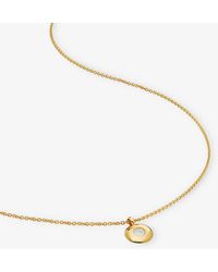 Monica Vinader - Birthstone 18ct -plated Vermeil Sterling-silver And Moonstone Pendant Necklace - Lyst