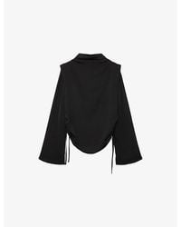 AllSaints - Leslie Draped Long-Sleeve Woven Top - Lyst