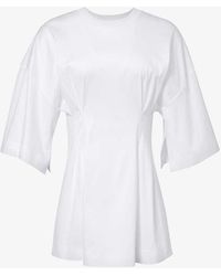 Max Mara - Giotto Pleated-waist Cotton-jersey Mini Dress X - Lyst