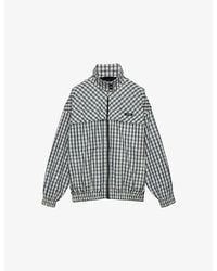 Prada - Checked Chambray Woven Blouson Jacket - Lyst