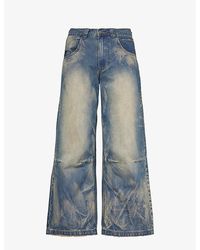 Jaded London - Colossus Wing-print Wide-leg Denim-blend Jeans - Lyst