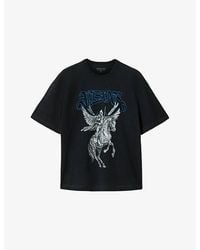 AllSaints - Vanguard Branded Cotton-Jersey T-Shirt - Lyst