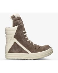 Rick Owens - Geobasket Lace-up Suede High-top Trainers - Lyst