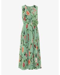 Phase Eight - Simara V-Neck Floral-Print Woven Midi Dress - Lyst
