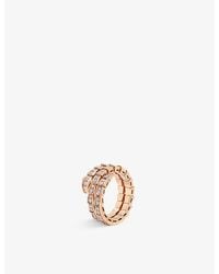 BVLGARI - Serpenti Viper 18Ct Rose- And 1.22Ct Brilliant-Cut Diamond Ring - Lyst