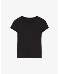 Claudie Pierlot - Round-Neck Regular-Fit Short-Sleeve Cotton T-Shirt - Lyst