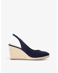 Dune - Vy-suede Cadance Sling-back Suede Wedge Espadrilles - Lyst