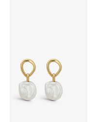 Monica Vinader Nura Keshi 18ct Recycled Yellow Gold-plated Vermeil Sterling Silver And Pearl Drop Earrings - White