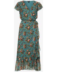 PAIGE - Neroli Floral-print Silk Midi Dress - Lyst