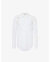 Alexander McQueen - Harness Pleated-panel Regular-fit Cotton-poplin Shirt - Lyst