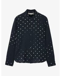 AllSaints - Fade Polka-Dot Long-Sleeve Cotton Shirt - Lyst