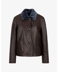 Marni - Fur-Collar Baby Nappa Leather Jacket - Lyst