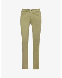 7 For All Mankind - Slimmy Tapered Slim-fit Stretch Cotton-blend Trousers - Lyst
