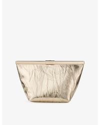 Jimmy Choo - Ganache Metallic-Leather Clutch Bag - Lyst