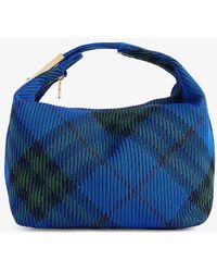 Burberry - Duffle Checked Knitted Mini Top Handle Bag - Lyst