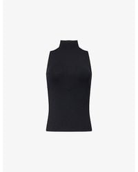 ME+EM - High-Neck Sleeveless Stretch-Jersey Top - Lyst