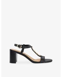 Dune - Josina Leather Block-Heel Sandals - Lyst
