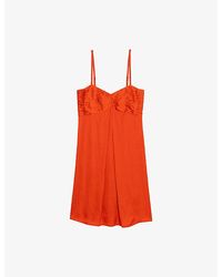 Zadig & Voltaire - Rippies Pleated Satin Slipdress - Lyst