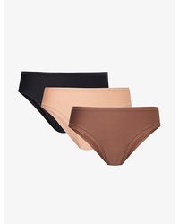 Lounge Underwear - High-rise Pack Of Three Stretch-recycled Polyamide Brief - Lyst