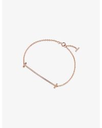 Tiffany & Co. - Tiffany T Smile 18Ct Rose- And Diamond Bracelet - Lyst