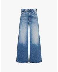 Mother - The Ditcher Roller Zip Sneak Wide-Leg Denim Jeans - Lyst