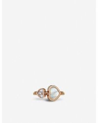 Chopard Happy Hearts 18c Rose-gold And Mother-of-pearl Ring - Metallic