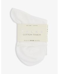 FALKE - Cotton Touch Rolled-Cuff Stretch-Cotton-Blend Socks - Lyst