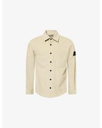 Stone Island - Micro-Corduroy Compass-Badge Cotton Shirt - Lyst